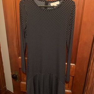 Michael Kors Polka Dot Long Sleeve Dress